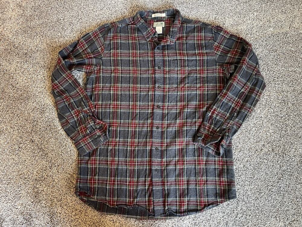 LL Bean Men’s Large Tall Plaid Flannel Short Long Sleeve